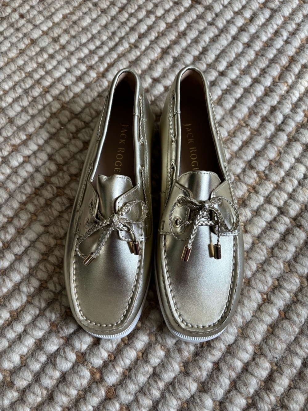 Jack Rogers Metallic Leather Loafers